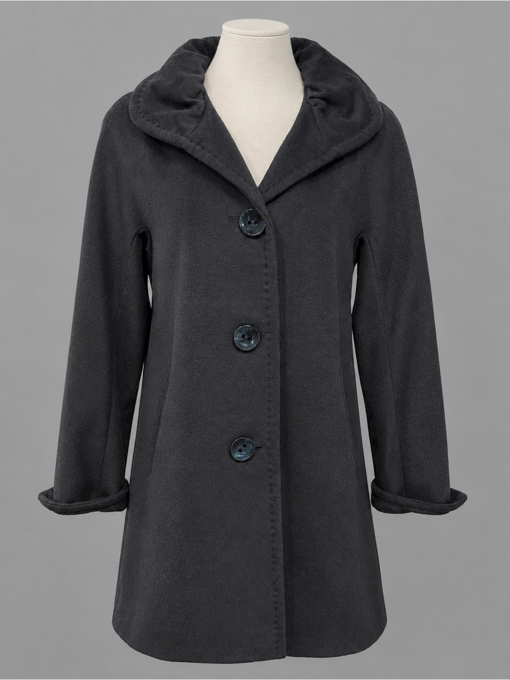 Ellen Tracy Brown Wool Angora Blend Dress Coat Fully Lined Size 2